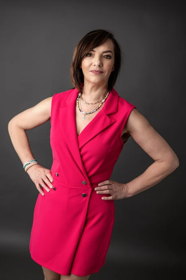 Barbara Furgała w różowej kreacji